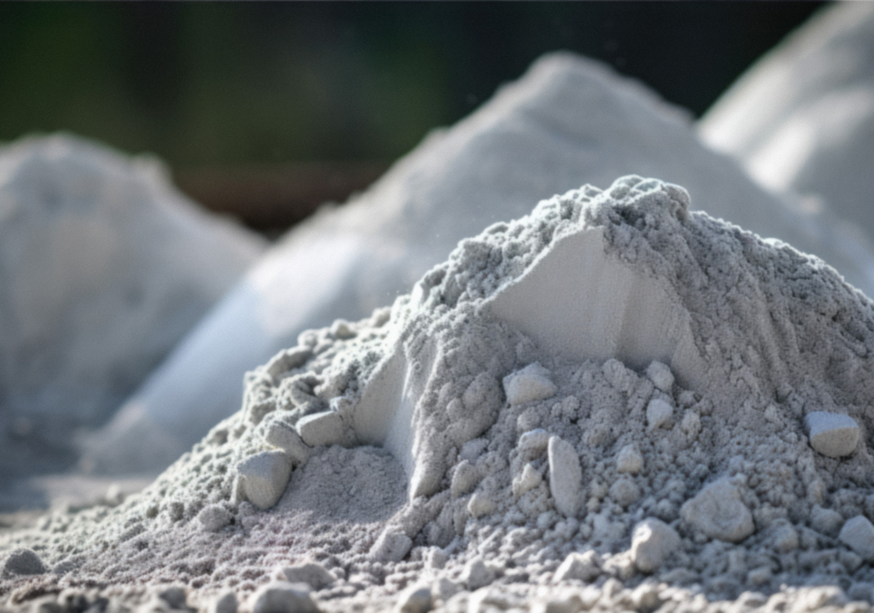 Fly ash pile on ground