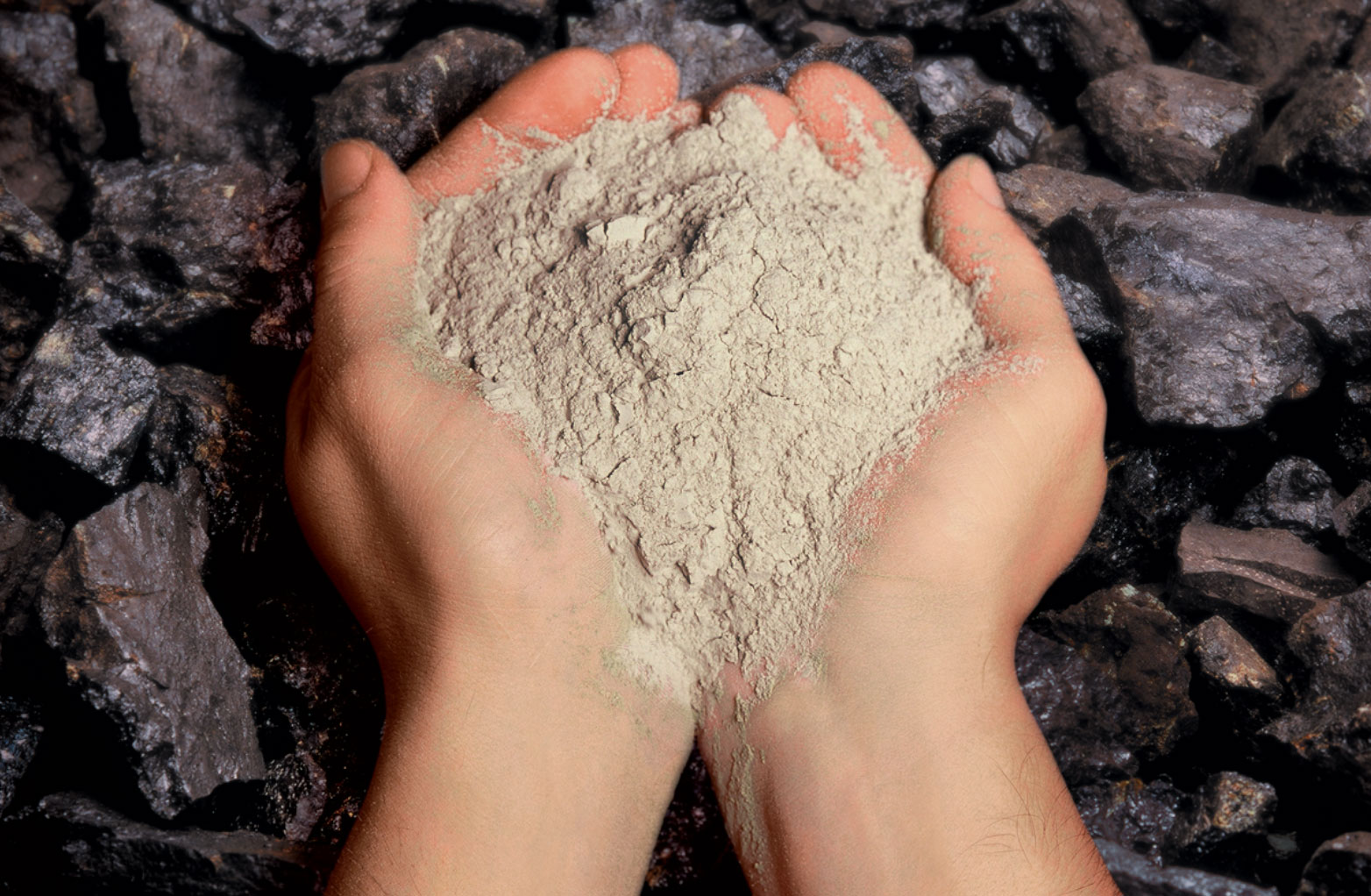 Cupped hands holding ash