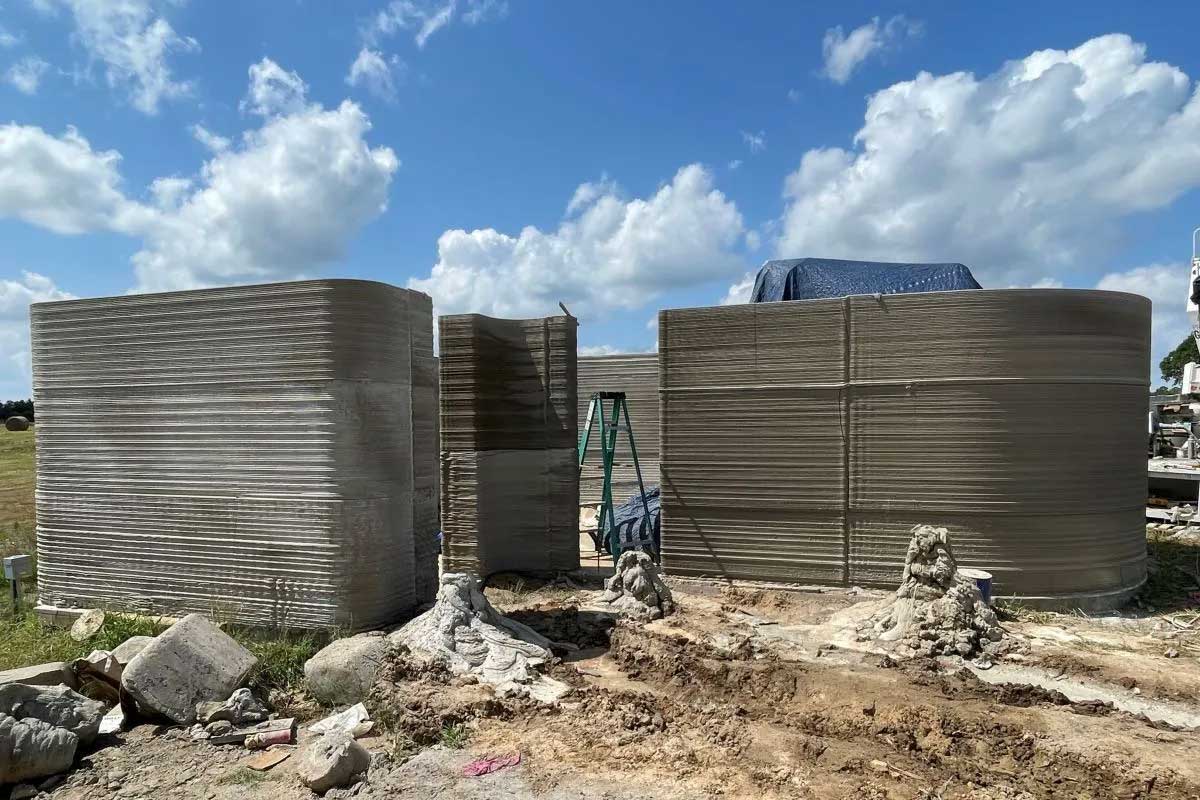 Example of concrete used for 3-D printed homes